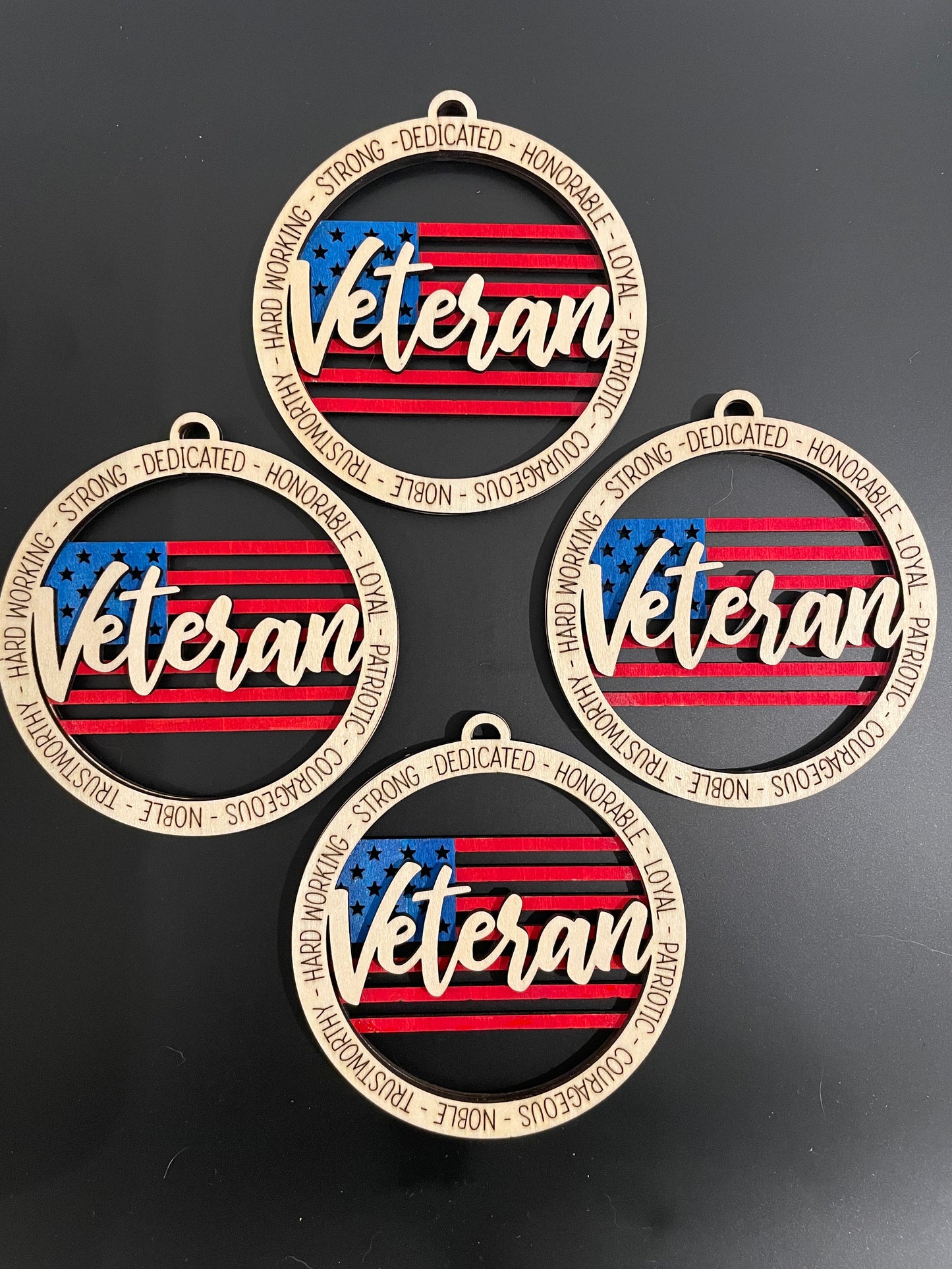 3.5" Veteran Car Charm / Ornament